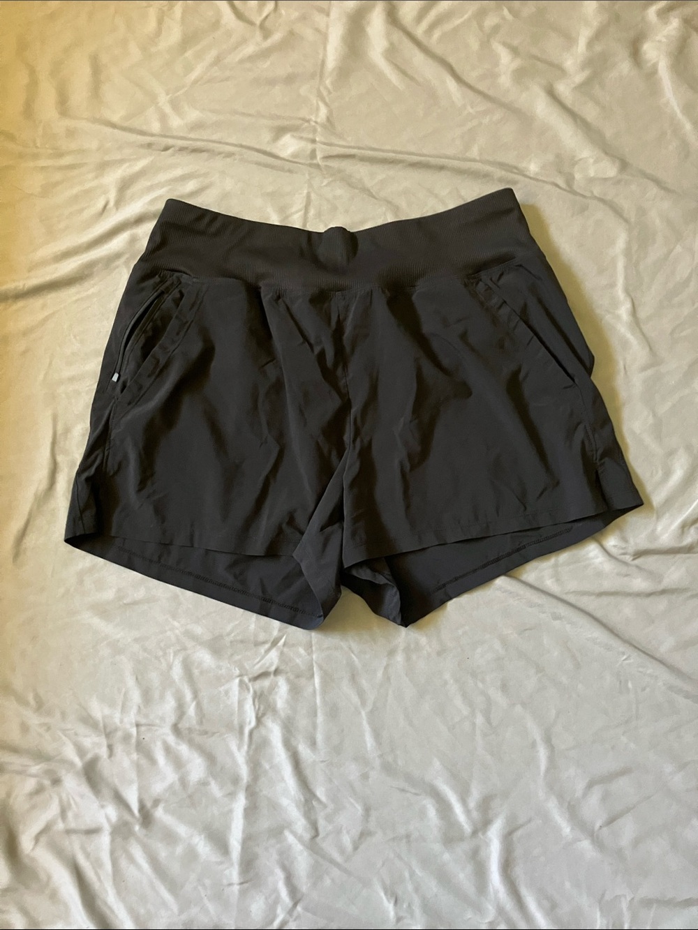 all in motion Black High-Waist Athletic Shorts with Zipper Pockets